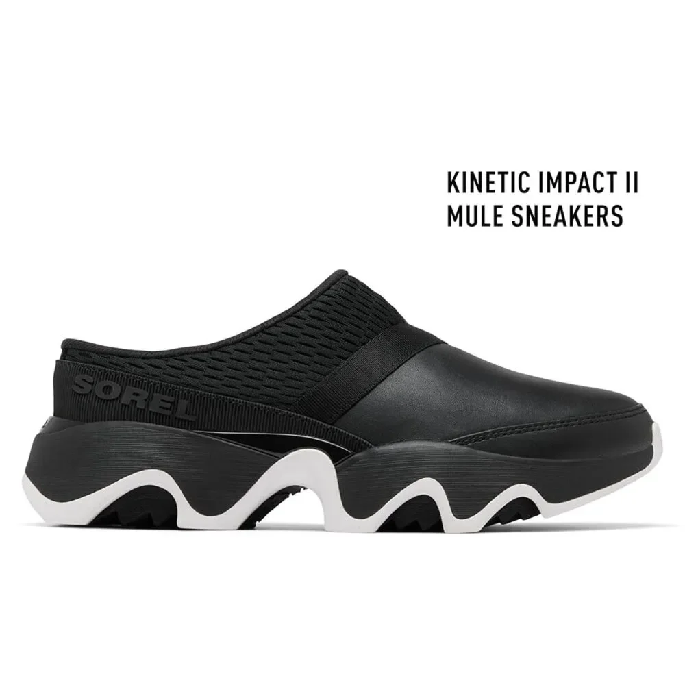 SOREL Kinetic Impact II Mule Sneaker - Black/White 8